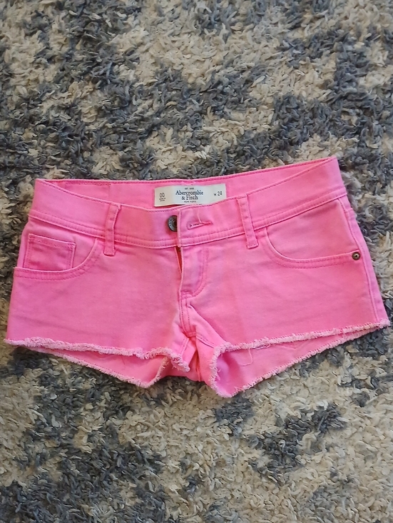Abercrombie & Fitch Pants - Abercrombie & Fitch Bright Pink Denim Cutoff Shorts
